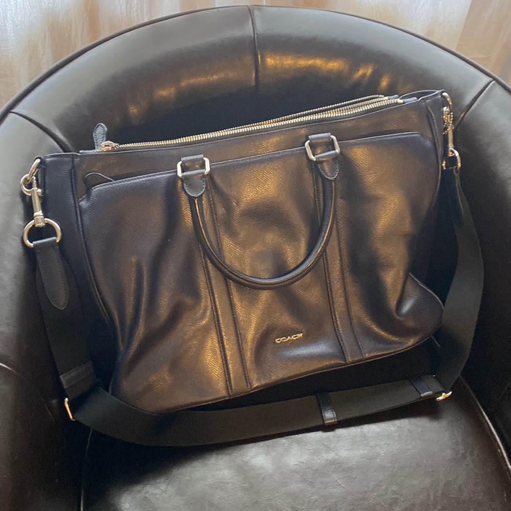 Navy blue Coach laptop/briefcase. Nearly new.